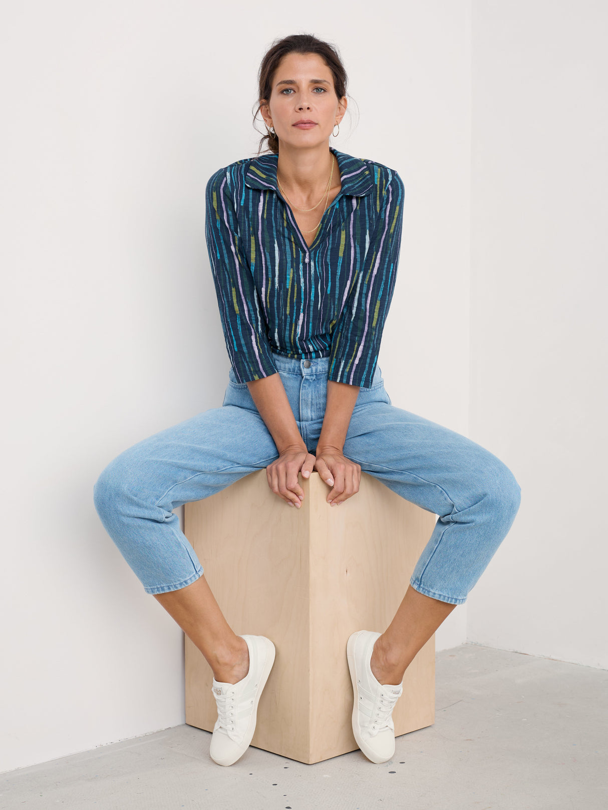 Seasalt Wavecrest Shirt - Painterly Stripe 
Maritime