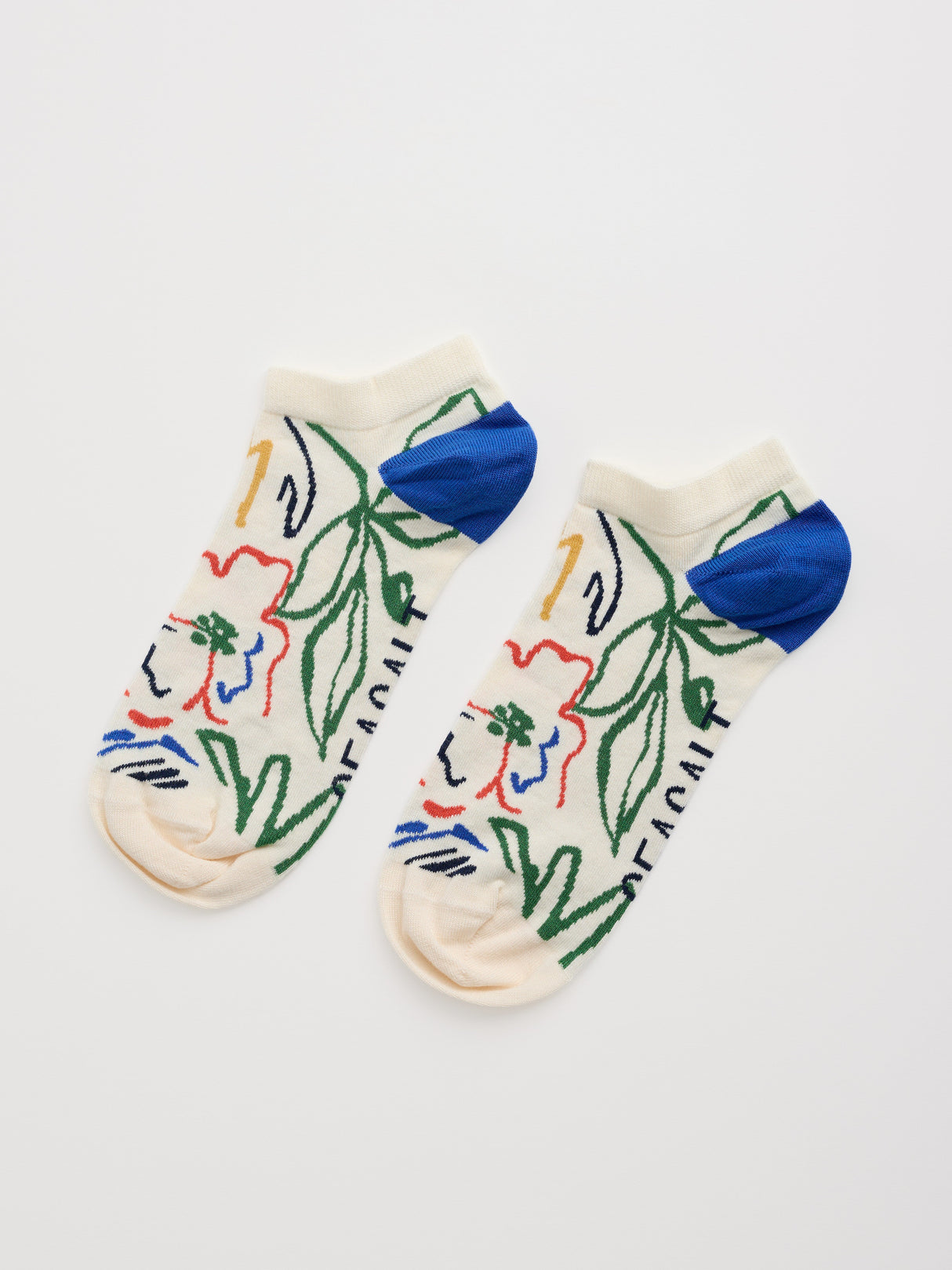 Women's Bamboo Arty Trainer Socks Painters Garden Chalk Mix