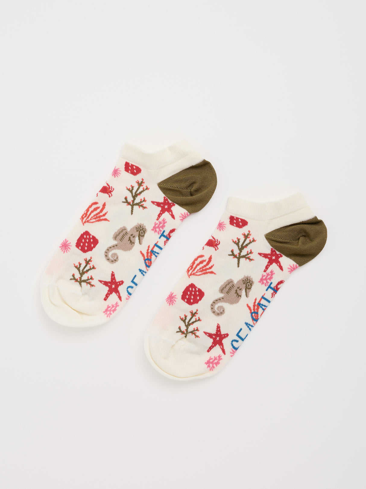 Seasalt Women's Bamboo Arty Trainer Socks - Starfish Sea Chalk