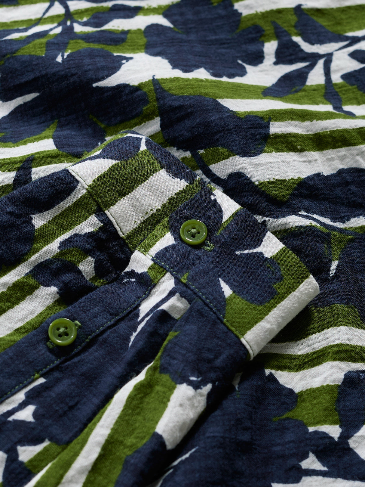 Seasalt Wren Flutter Shirt - Camellia Stripe Forest Green