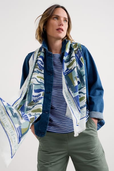 Summer Scarf - Window Sketch Border Chalk