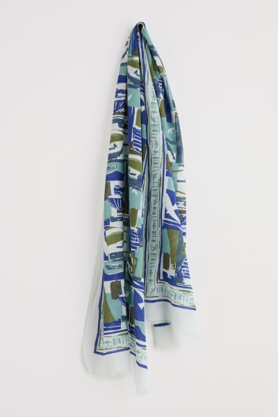 Summer Scarf - Window Sketch Border Chalk