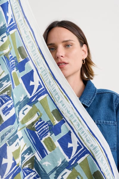 Summer Scarf - Window Sketch Border Chalk