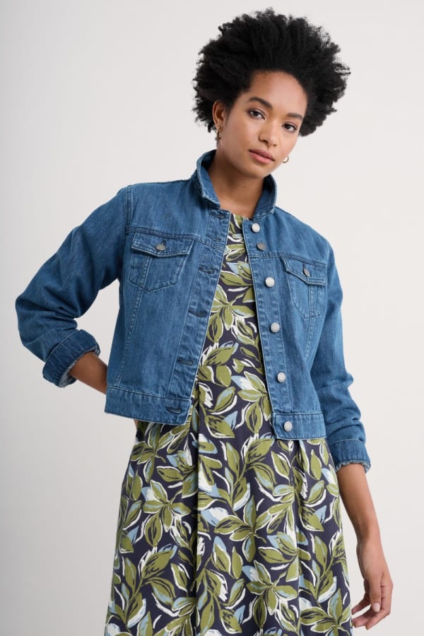 Seasalt Levan Well Jacket - Mid Wash Rain Slub