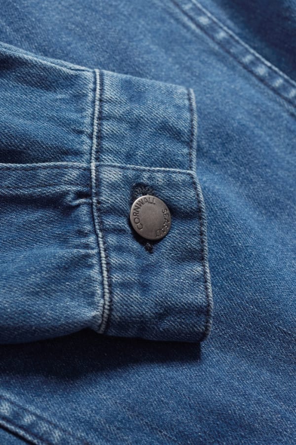 Seasalt Levan Well Jacket - Mid Wash Rain Slub