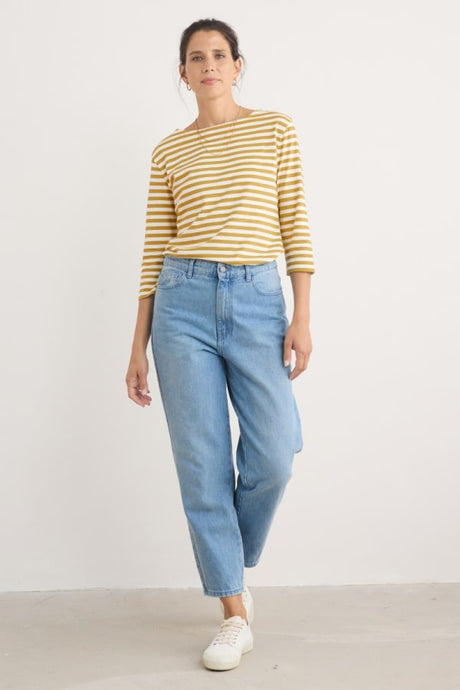Seasalt Towan Barrel Leg Jean - Light Wash High Twist