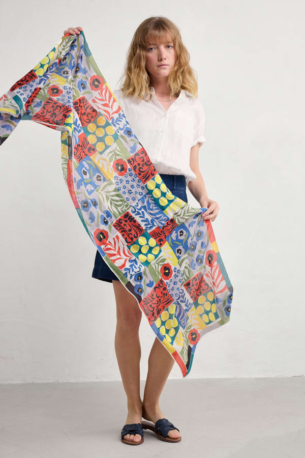 Seasalt May Garland Scarf - Headland Patchwork Mix