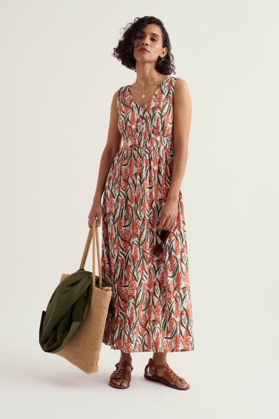 Seasalt Polmanter Dress - Red Hot Poker Chalk