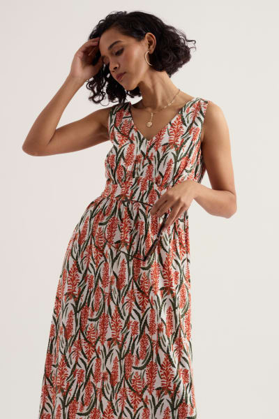 Seasalt Polmanter Dress - Red Hot Poker Chalk