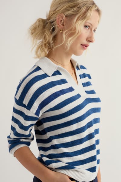 Seasalt Gwynver Jumper - Cornish Dark Voyage Chalk