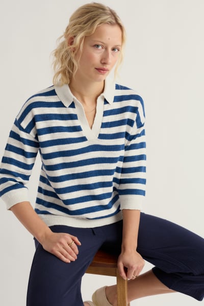 Seasalt Gwynver Jumper - Cornish Dark Voyage Chalk