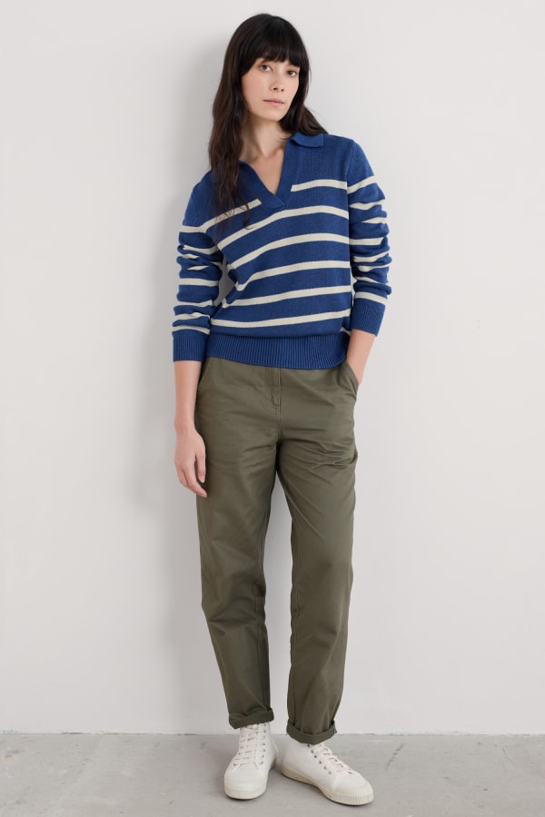 Seasalt L/S Barbizan Jumper - Veneer Washed Marine Chalk