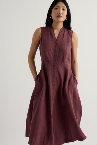 Seasalt Sleeveless Carved Wood Dress - Cacao