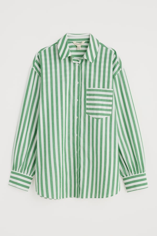 Seasalt Sea Path Shirt - Mini Scallion Stripe Hedgerow