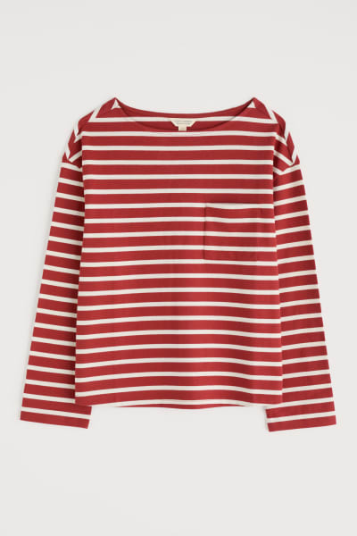 Seasalt Beach Boat Top - Breton Red Sail Chalk