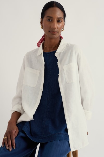 Seasalt Hazel Branch Shirt - Chalk