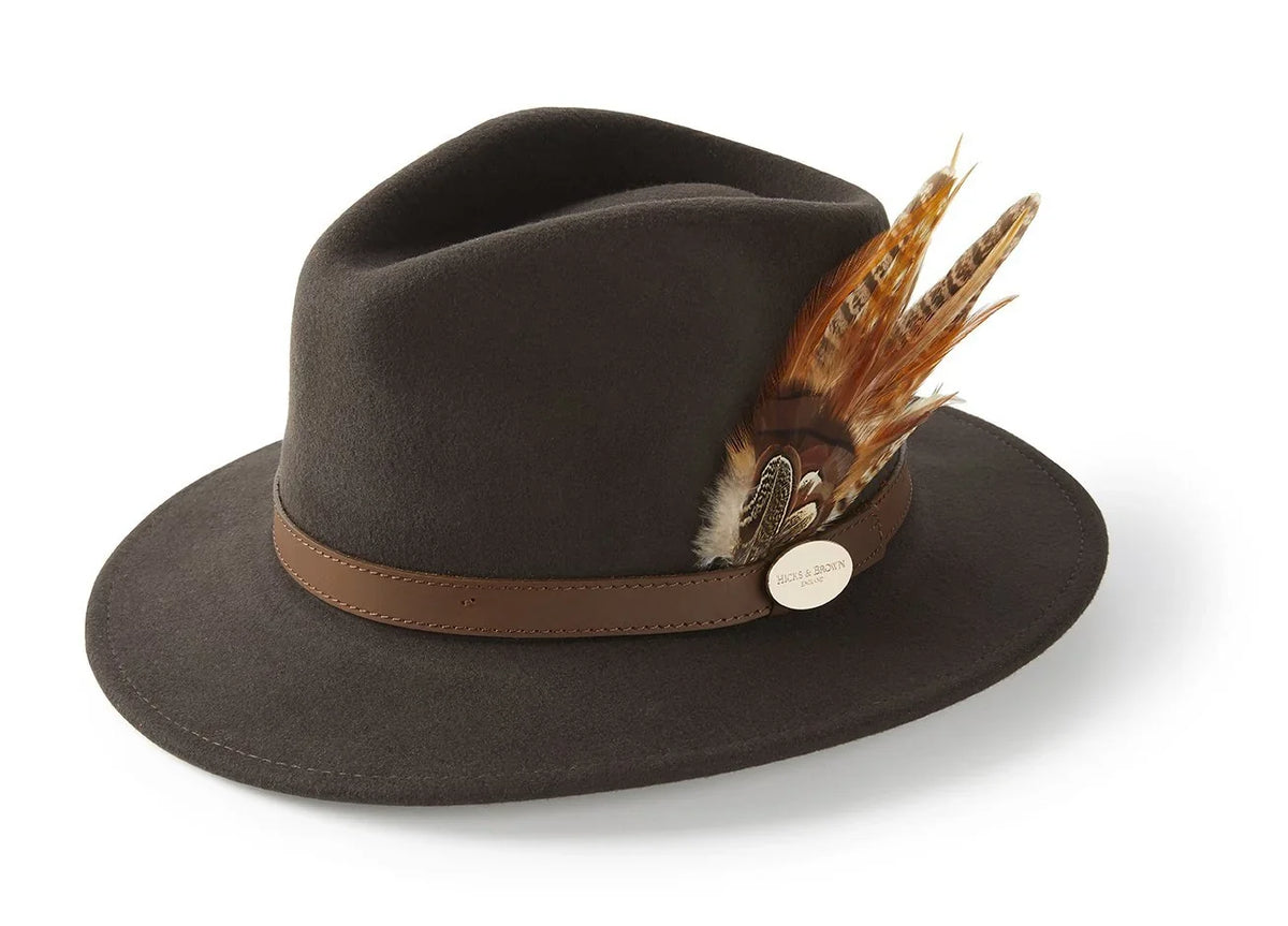 Hicks & Brown Suffolk Fedora - Dark Brown*