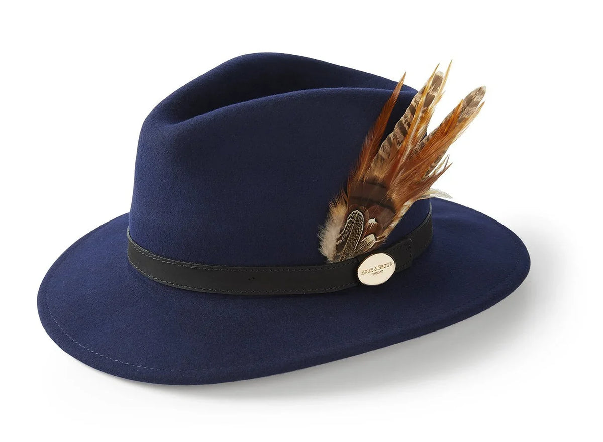 Hicks & Brown Suffolk Fedora - Navy