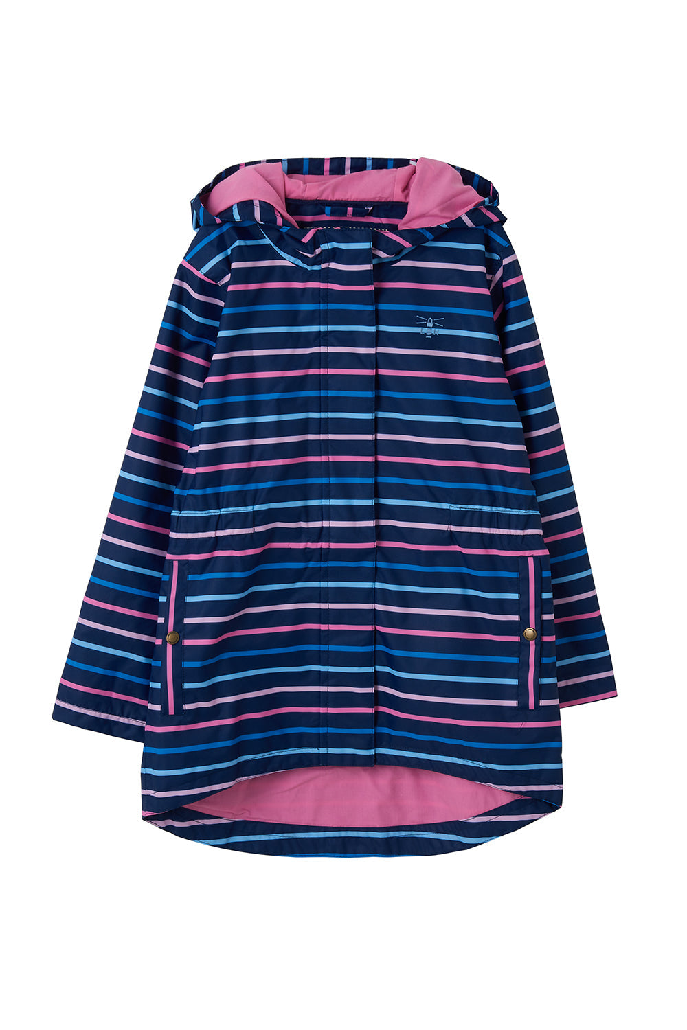 Lighthouse Charlotte Girls Coat - Blue/Pink Stripe
