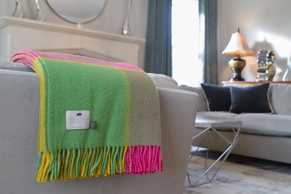 Forager Citrus Block Check Blanket