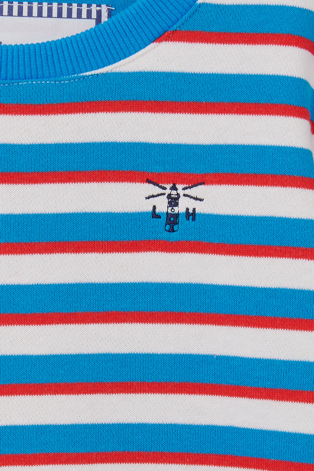 Lighthouse Boys Finn Sweat - Blue Red Stripe