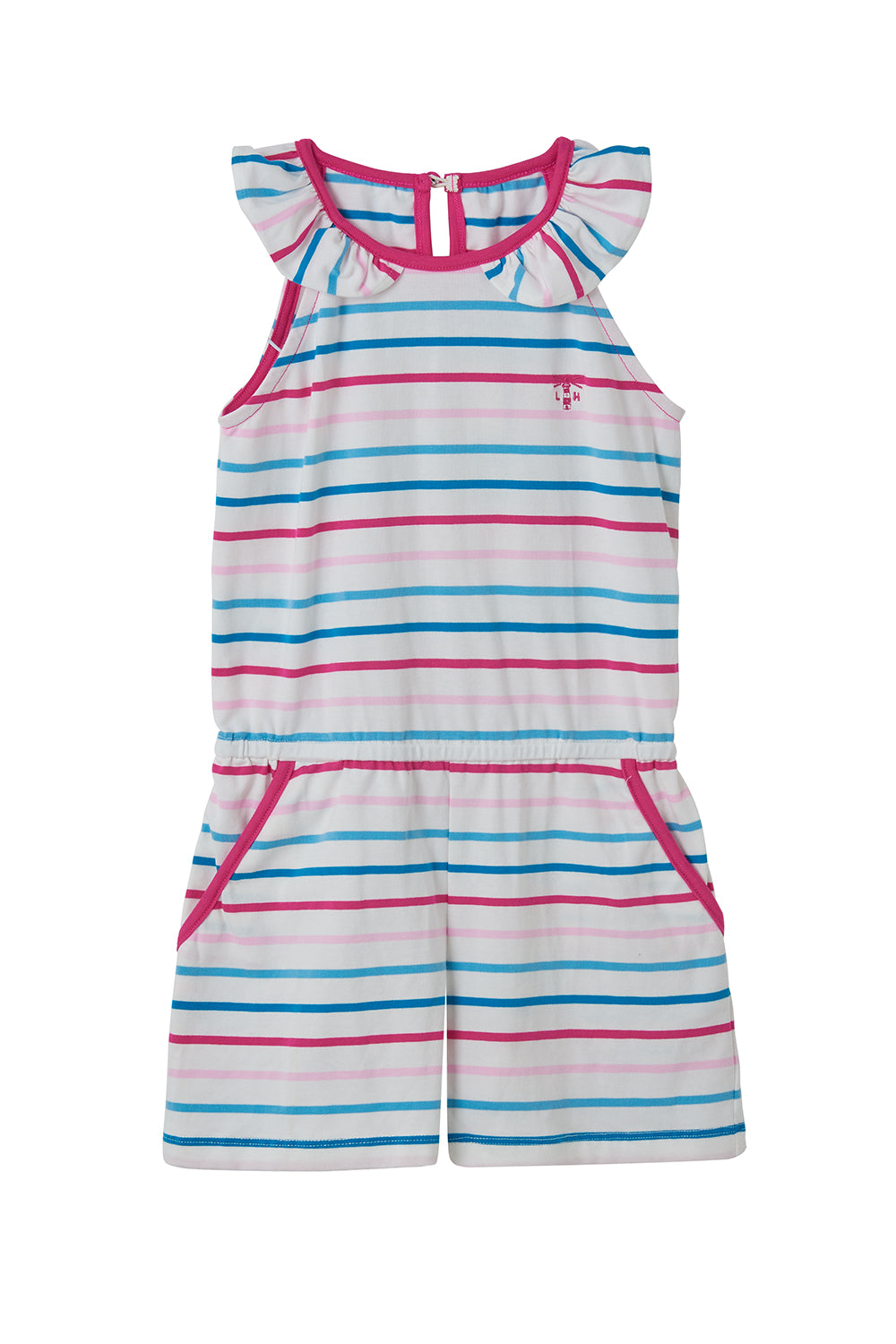 Lighthouse Penelope Playsuit - Teal Pink Stripe