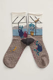 Seasalt Women's Postcard Organic Cotton Socks - Flowering Branch Canvas