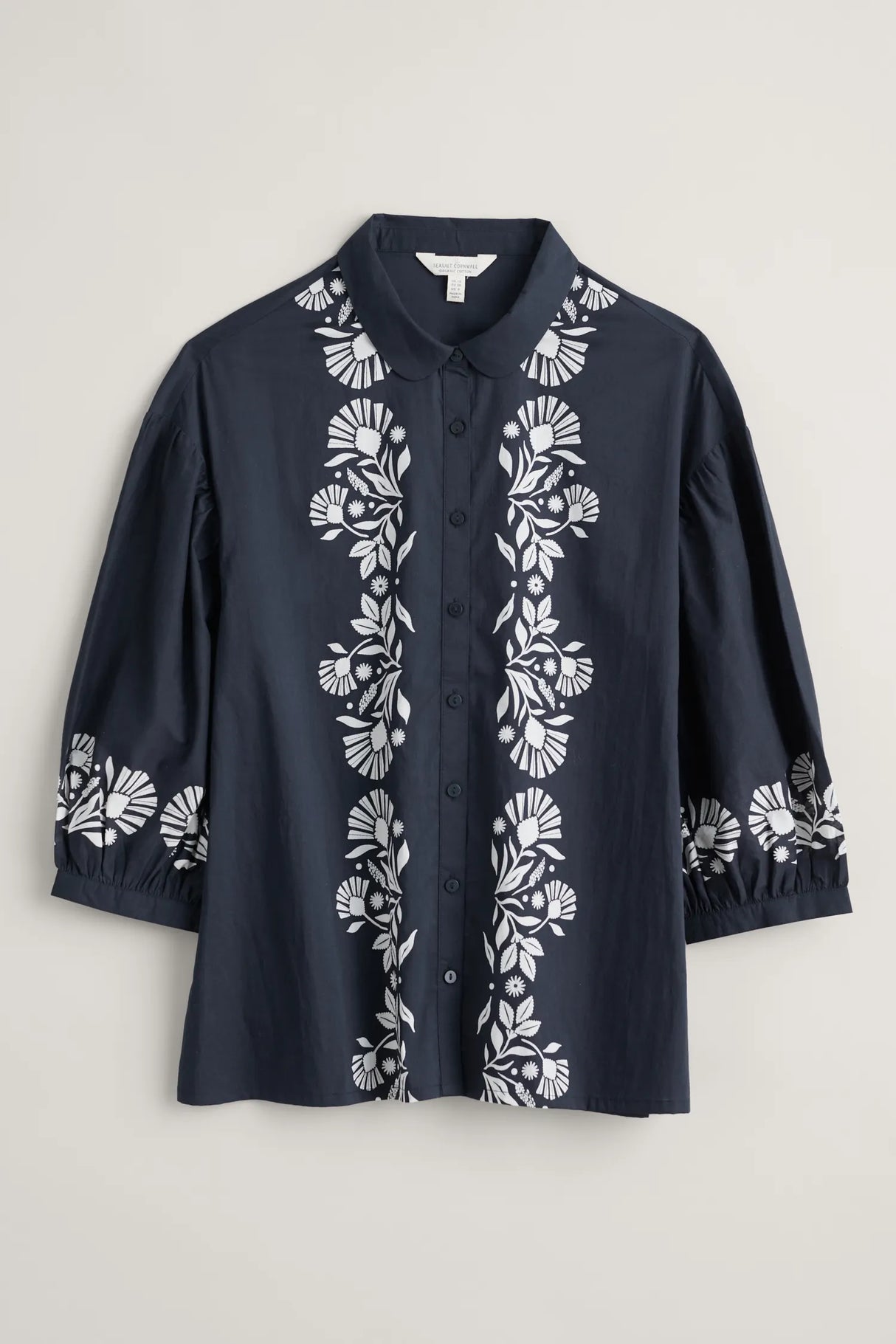 Seasalt Swan Creek Blouse-Folk Border Inkwell