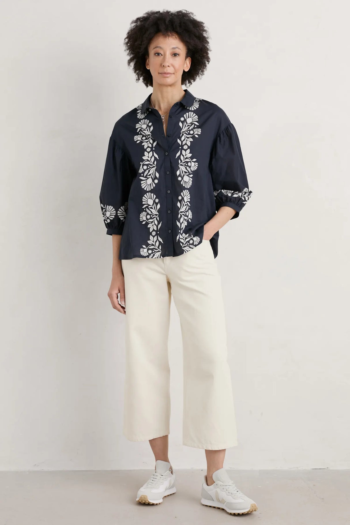 Seasalt Swan Creek Blouse-Folk Border Inkwell