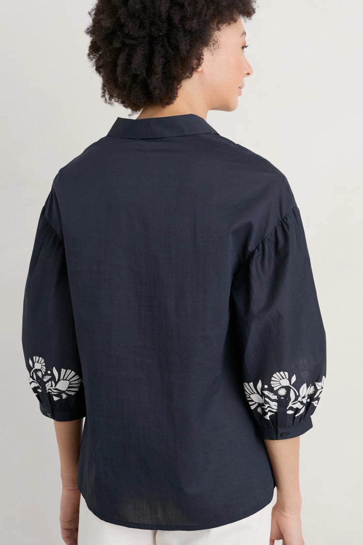 Seasalt Swan Creek Blouse-Folk Border Inkwell
