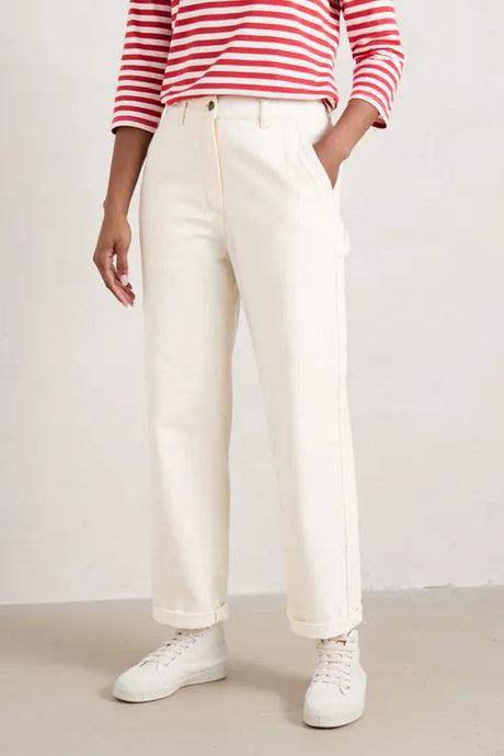 Seasalt Cliff Picnic Straight Leg Jeans - Ecru Twill Slub
