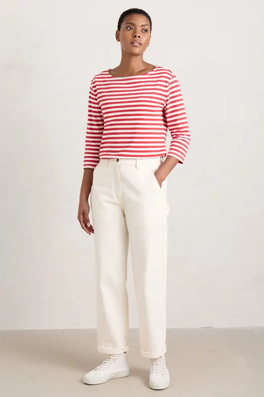 Seasalt Cliff Picnic Straight Leg Jeans - Ecru Twill Slub