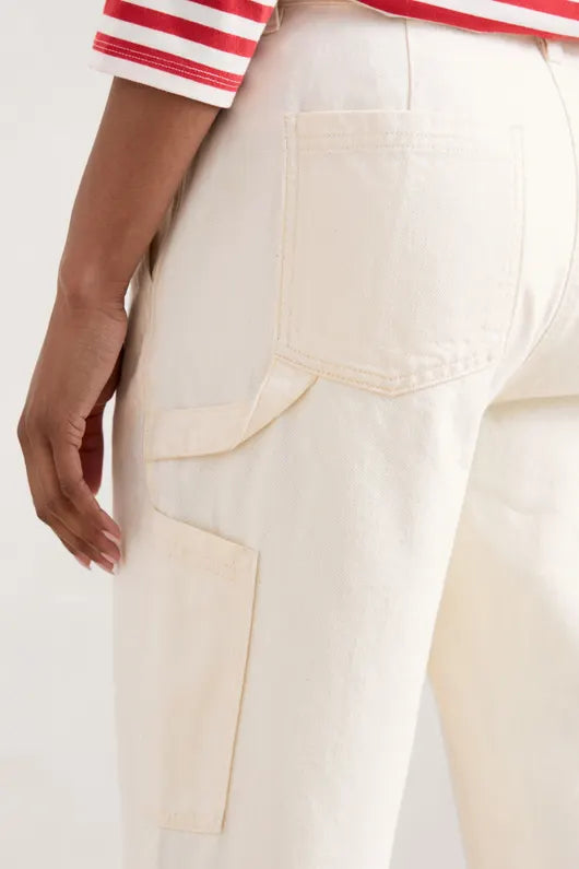 Seasalt Cliff Picnic Straight Leg Jeans - Ecru Twill Slub