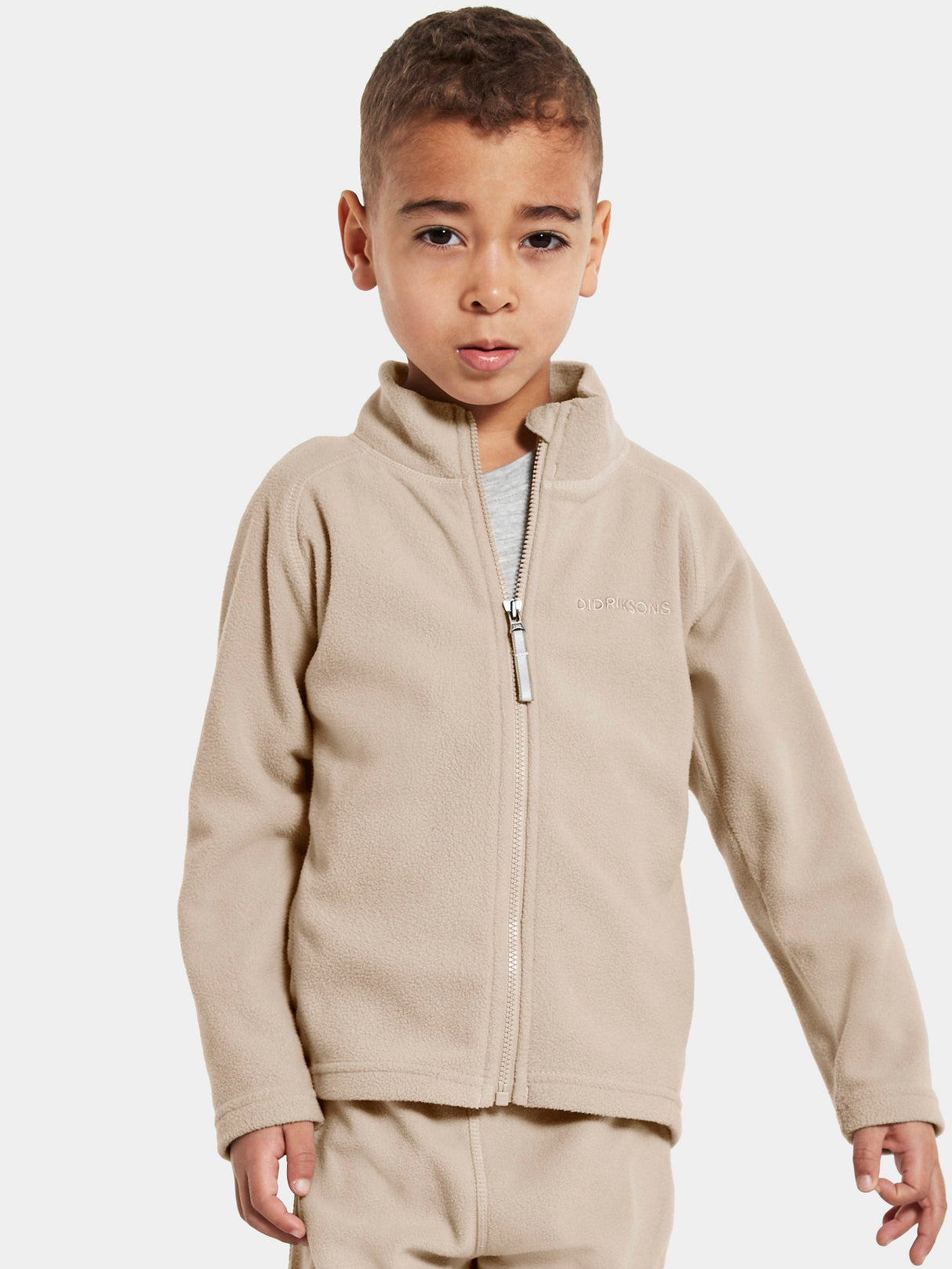Didriksons Monte Kids' Full-Zip - Clay Beige
