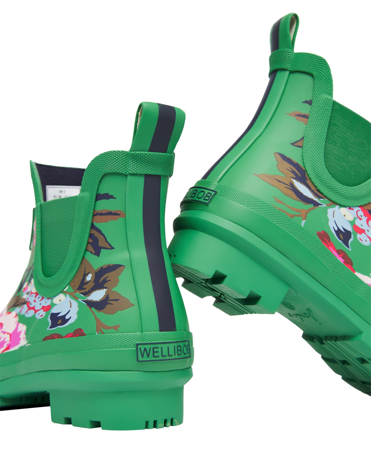Joules Wellibob Short Height Printed Welly - Green Floral*