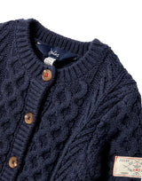 Joules Rhett Aran Knit Cardigan - Navy*