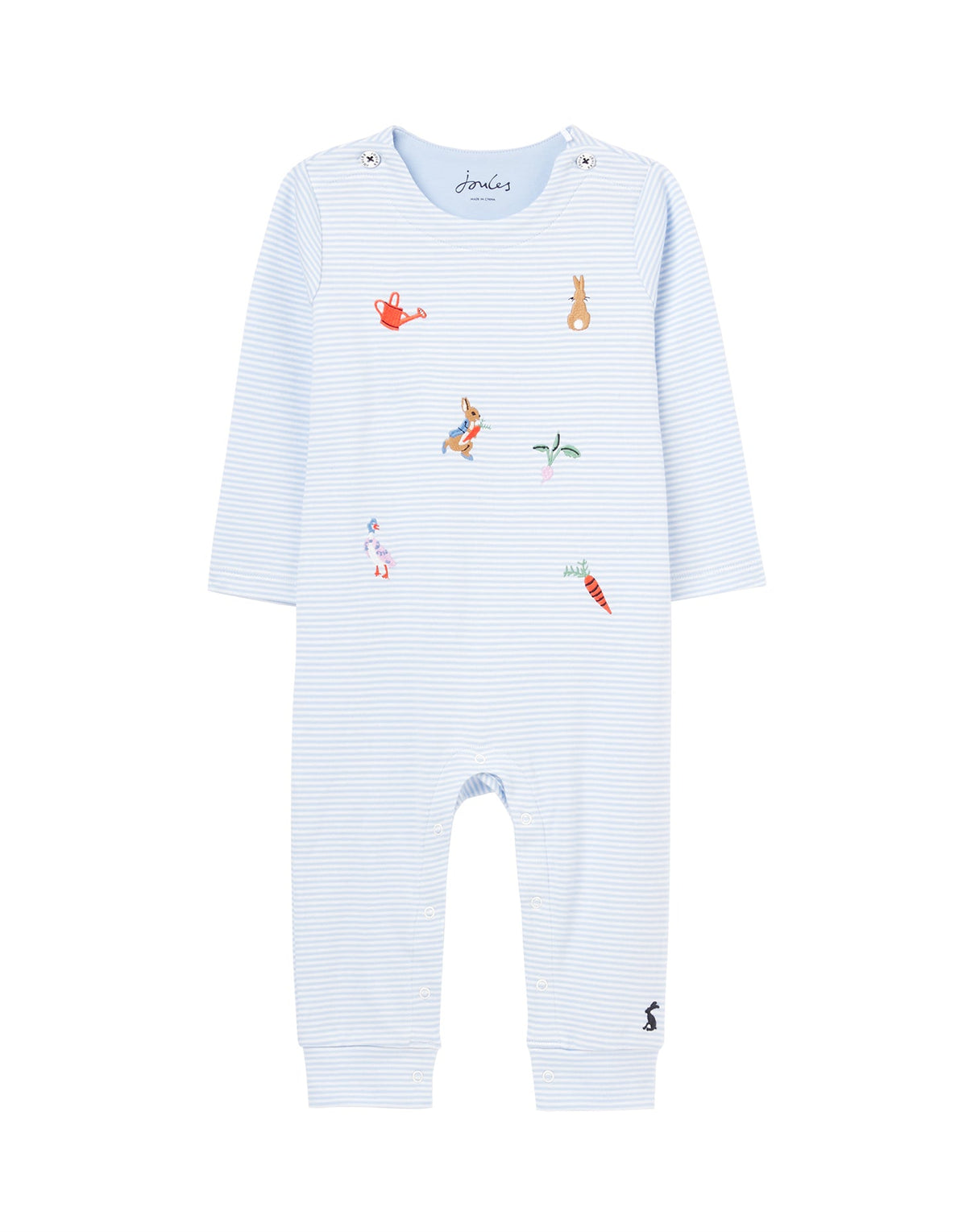 Joules Peter Rabbit Gracie Babygrow - Light Blue Stripe*