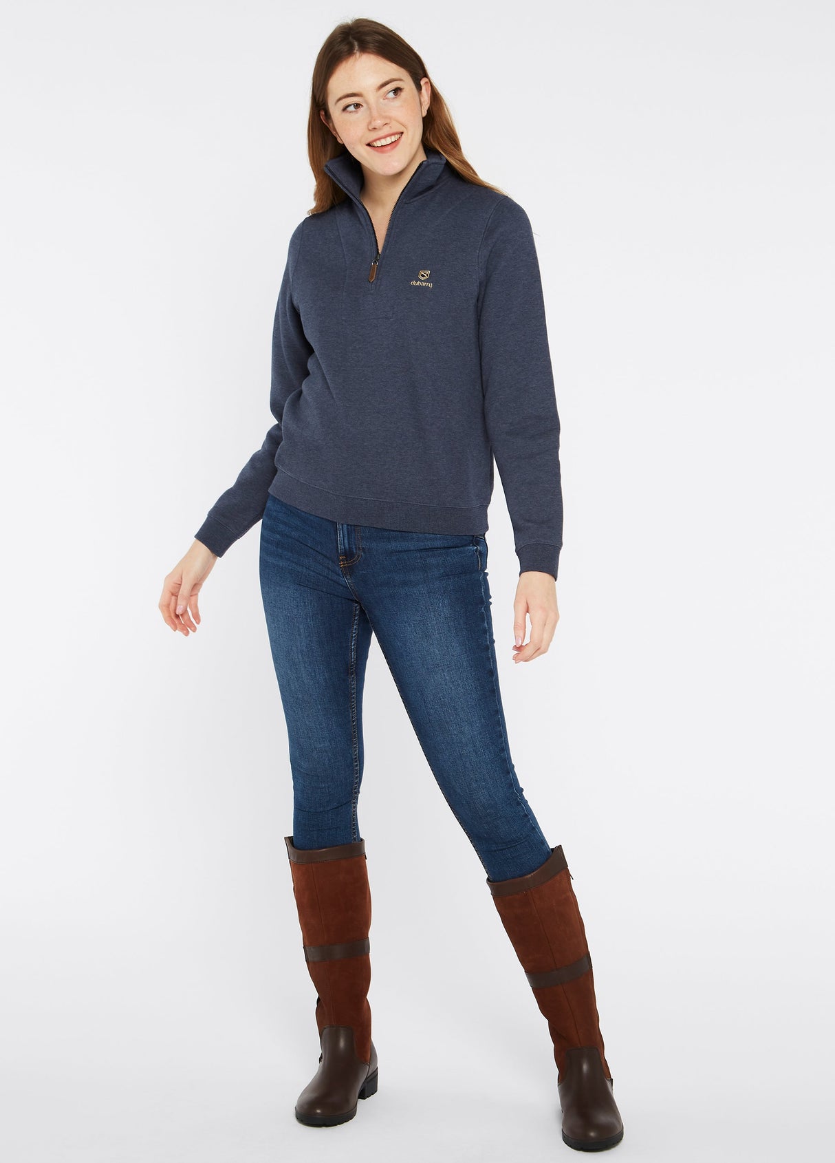 Dubarry Castlemartyr Women's Quarter Zip Sweatshirt - Denim