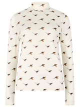 Dubarry Reynolds Women's soft printed mock neck top - Cream