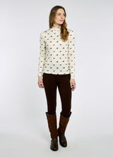 Dubarry Reynolds Women's soft printed mock neck top - Cream
