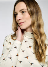 Dubarry Reynolds Women's soft printed mock neck top - Cream