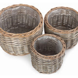 Round Antique Wash Planter Set 3