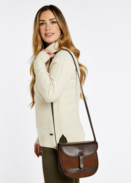 Dubarry Clara Ladies Leather Saddle bag - Walnut