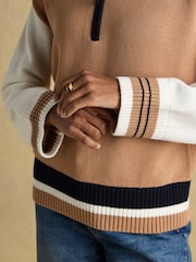Joules Varsity Top - Tan Brown