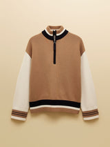 Joules Varsity Top - Tan Brown