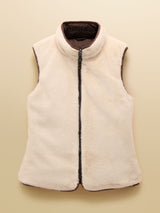 Joules Reversible Fur Gilet - Brown/Cream*