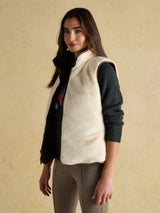 Joules Reversible Fur Gilet - Brown/Cream*