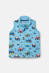 Lighthouse Alex Boys Gilet - Tractor Print