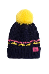 Lighthouse Bobbie Hat - Navy & Lemon