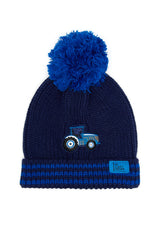 Lighthouse Bobbie Hat - Blue Tractor & Stripes